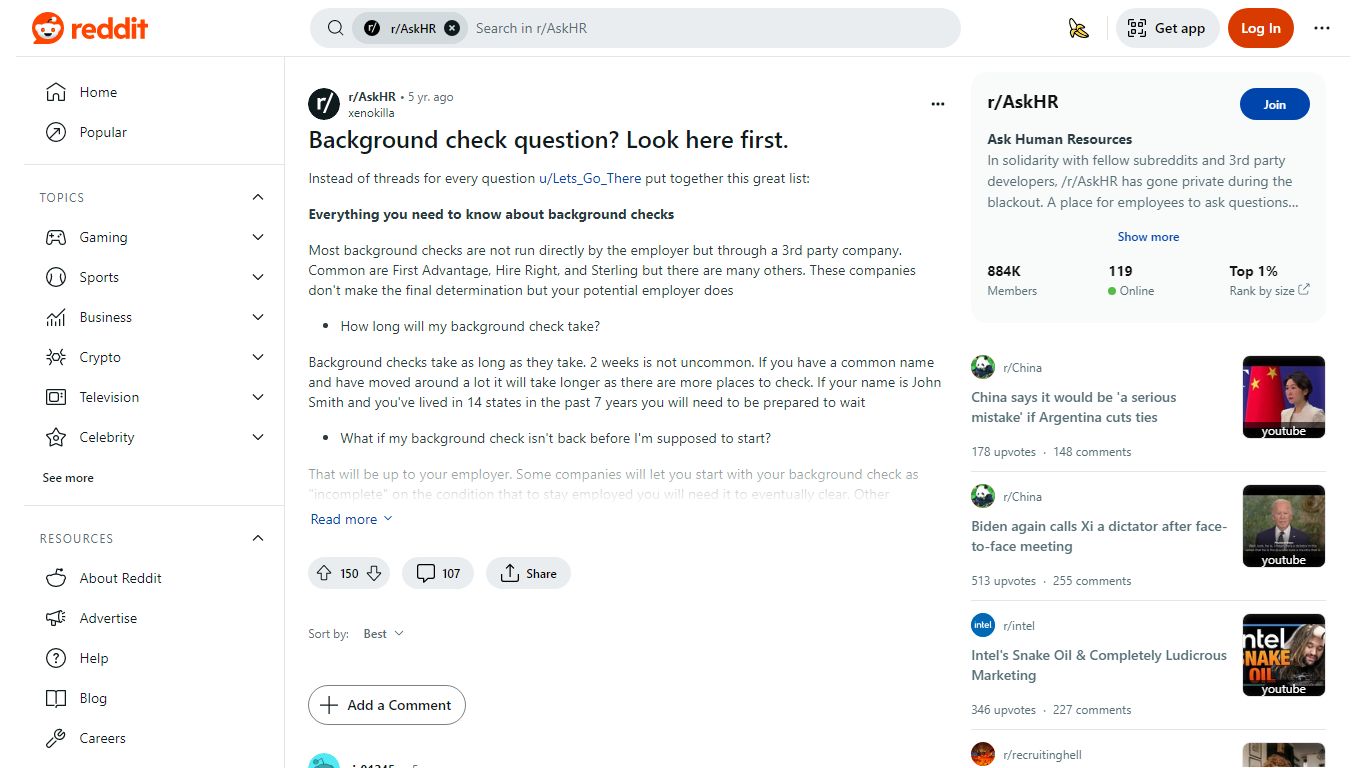 Background check question? Look here first. : r/AskHR - Reddit