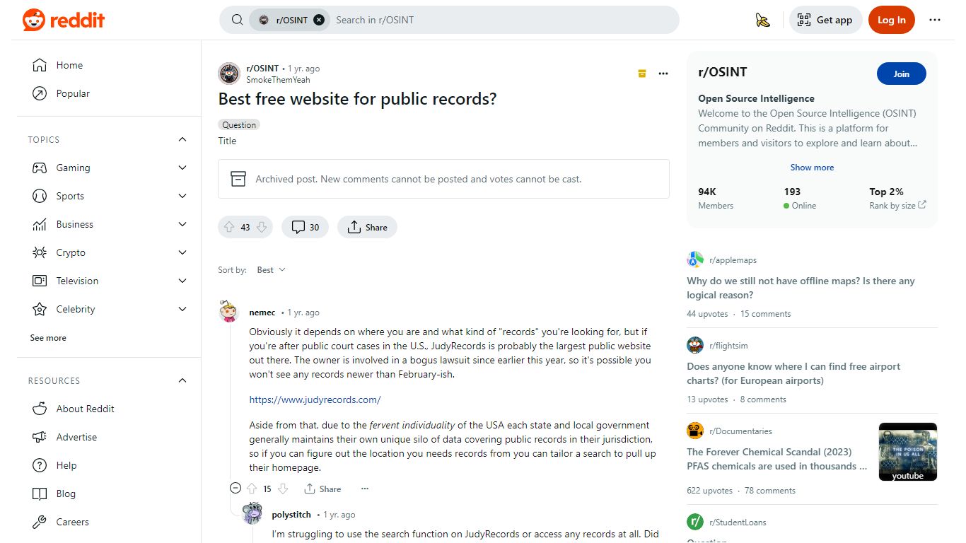 Best free website for public records? : r/OSINT - Reddit