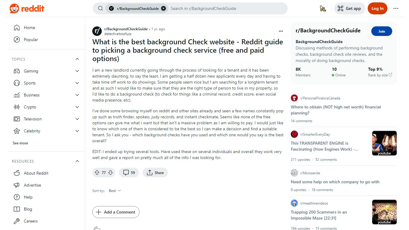 What is the best background Check website - Reddit